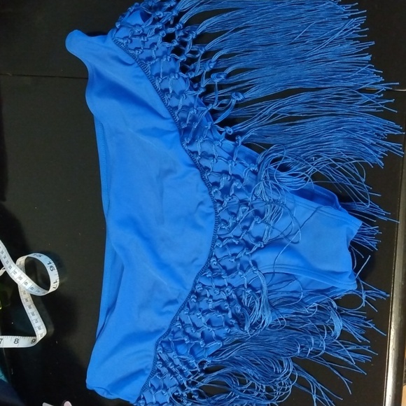 Royal blue women's bikini bottom with tassels around Sz XXL New - Picture 17 of 17